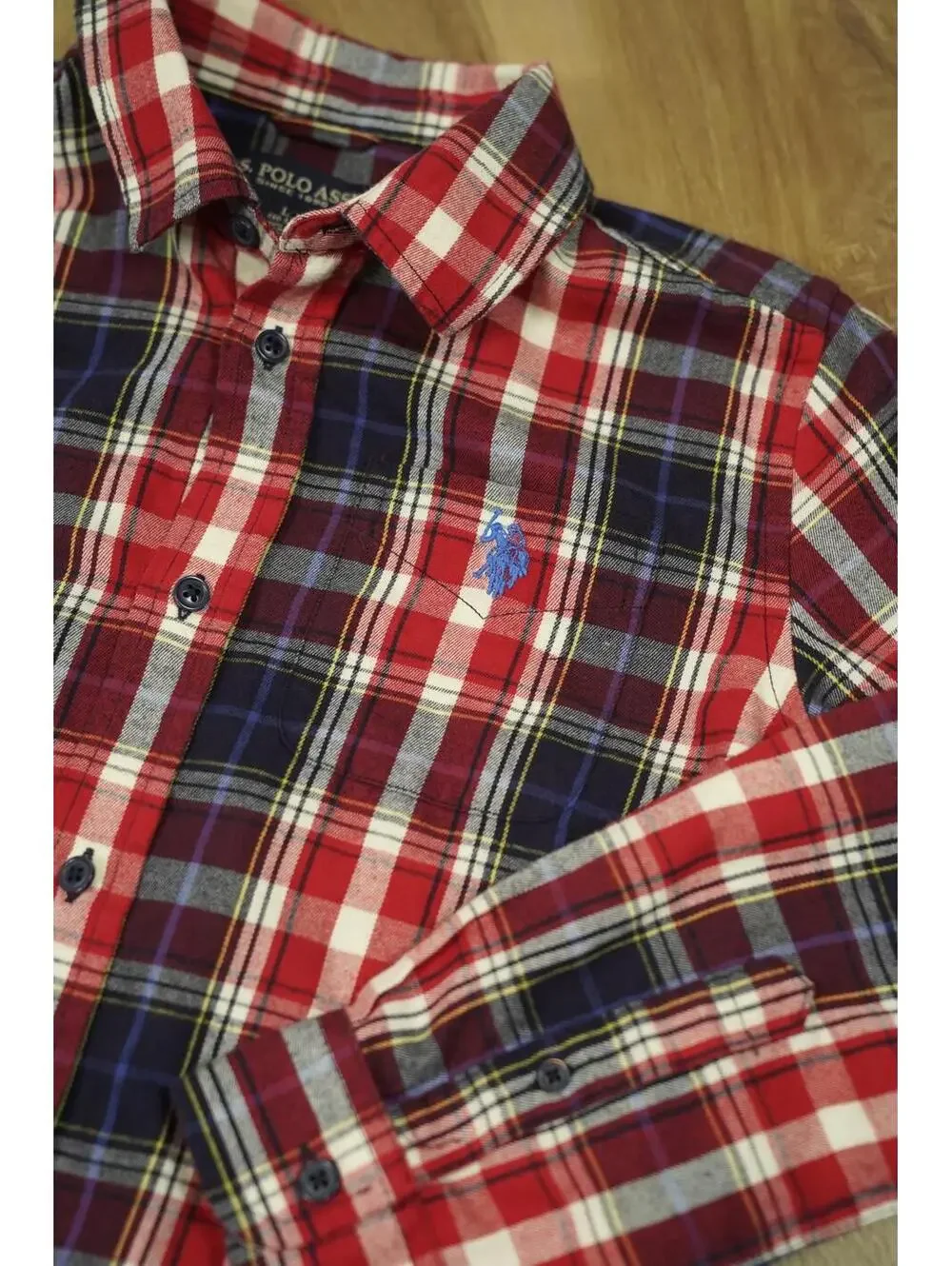 US Polo Assn. Youth Plaid Button up - Large 10-12‎